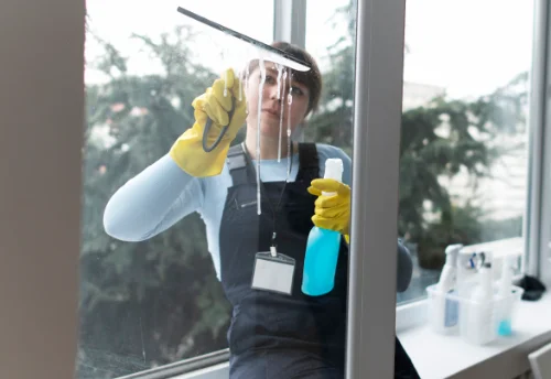 Nettoyage de vitres intérieures et extérieures à la Crèche
